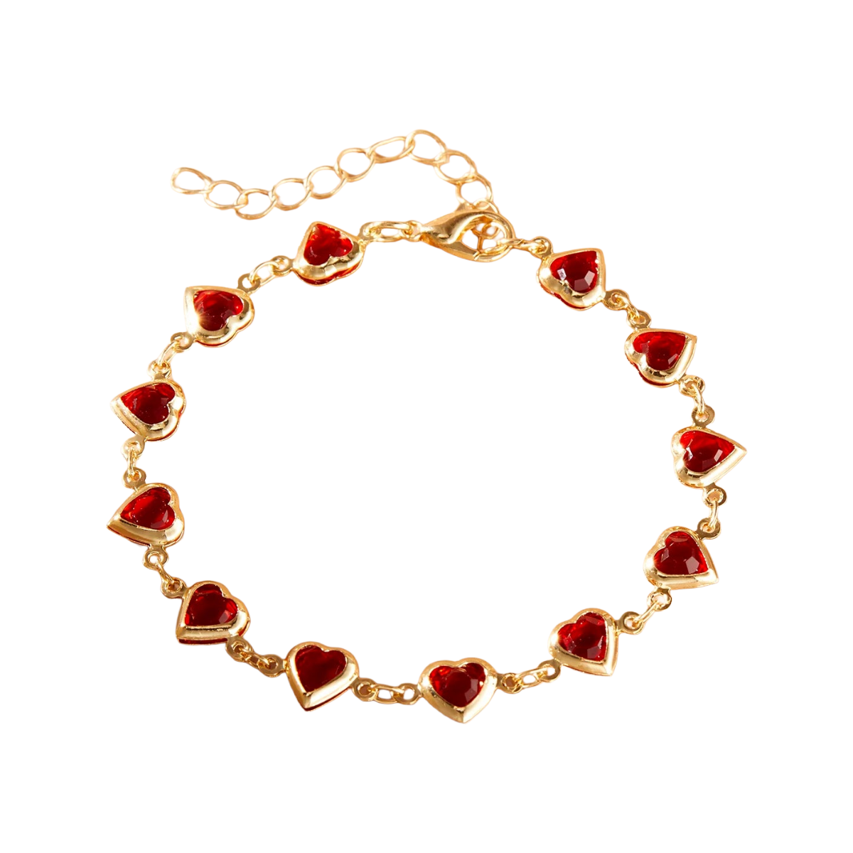 أساور لطيفة في شكل قلوب وبعددة ألوان، مرصعة بالزركون، مطلية فضة، وذهب عيار ١٨ قيراط، مقاوم للصدى والماء