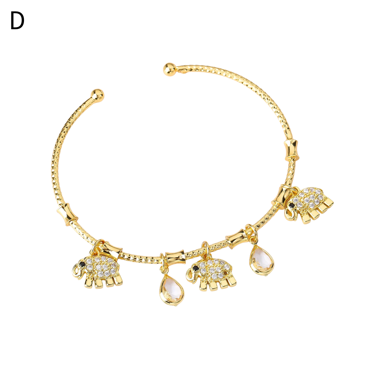 أساور مدندشة مرصعة بالكريستال في أشكال وألوان متعددة، مطلية ذهب عيار ١٨ قيراط، مقاوم للصدى والماء، قابلة للتضييق