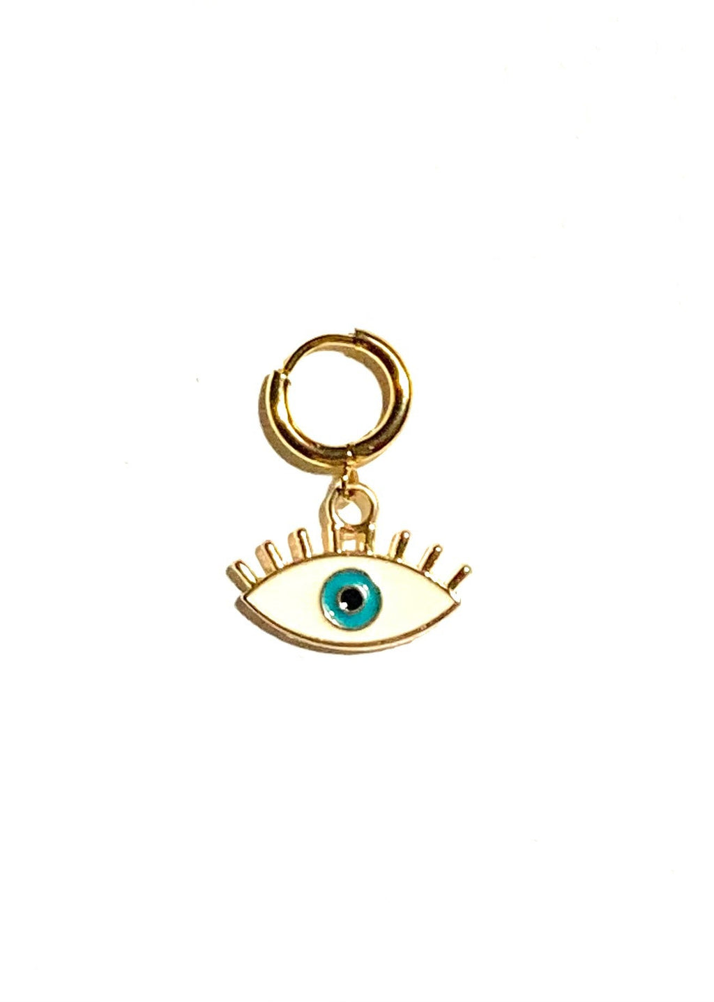 أقراط يومية بيضاء بتصميم عين، أناقة ناعمة تكمّل كل إطلالة