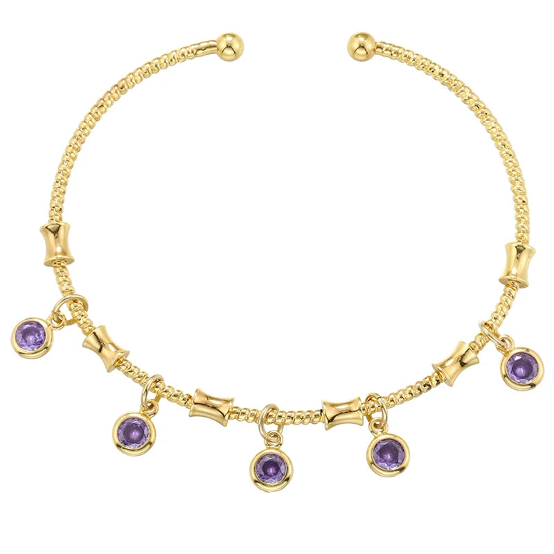 أساور مدندشة مرصعة بالزركون في خيارات متعددة، مطلية ذهب عيار ١٨ قيراط، مقاوم للصدى والماء، مجوهرات يومية